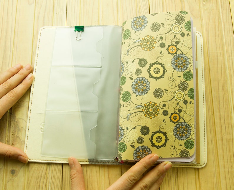 Faux Leather Travelers Notebook Hand Painted Flower Design Etsy