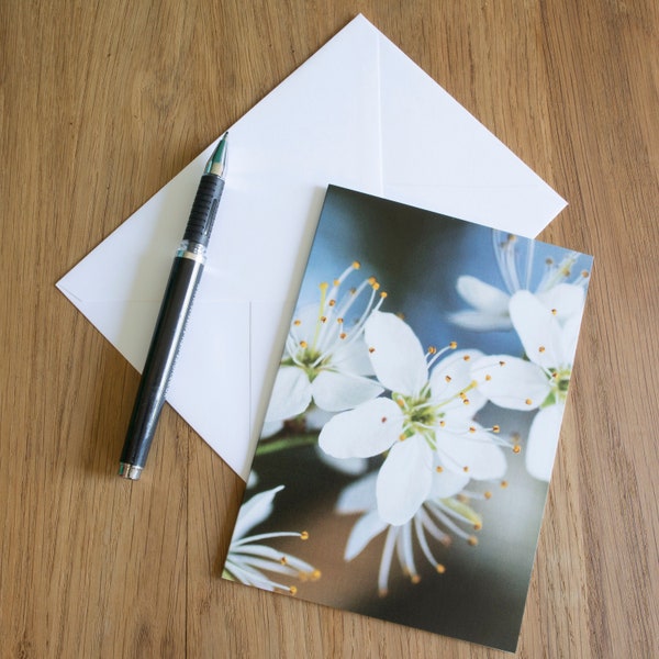 Flower Greetings card C6 Portrait - Hawthorn Blossom