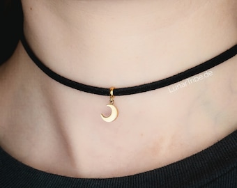 Collier Double Rangs Lune Et Soleil - Plaqué Or 18 Carats - Taille 40/45cm - Neuf Avec étiquettes