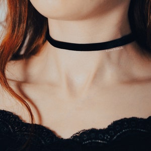 Black velvet choker necklace, black velvet necklace, black choker, witchy choker necklace, adjustable velvet choker necklace