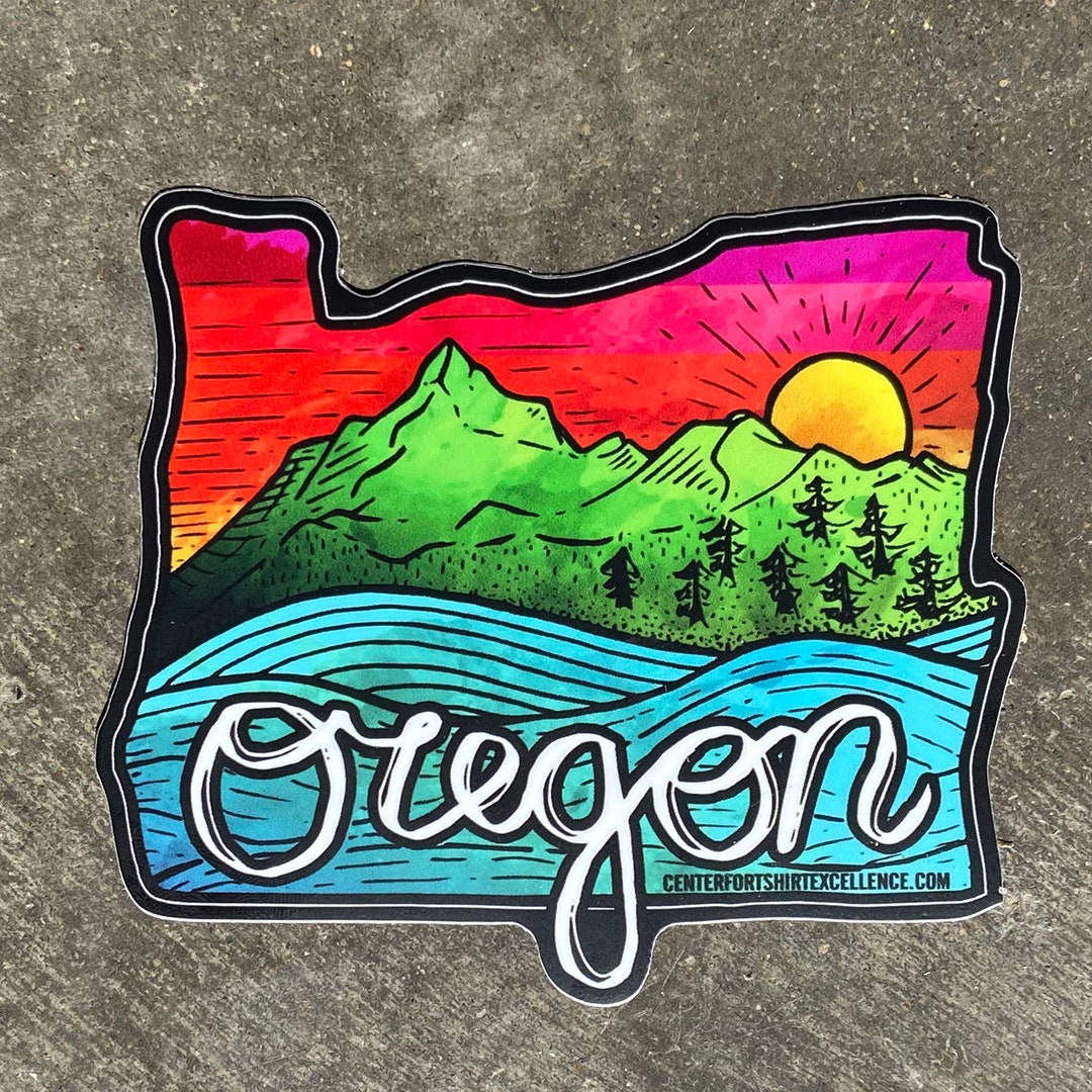 4 Aquarelle Oregon Sticker - Etsy France
