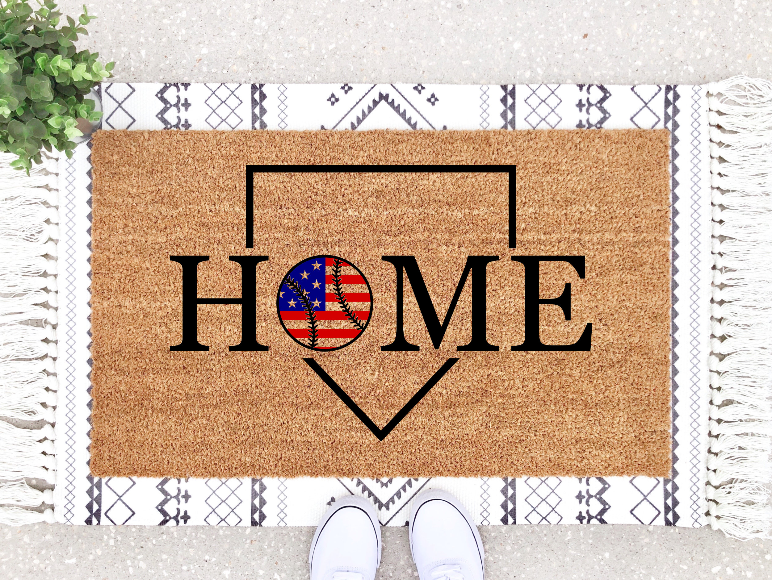 Home Doormat Baseball Doormat Mat Baseball Decor Etsy