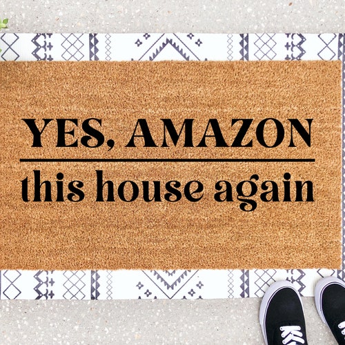 Yes Amazon This House Again Doormat Amazon Doormat Front Etsy