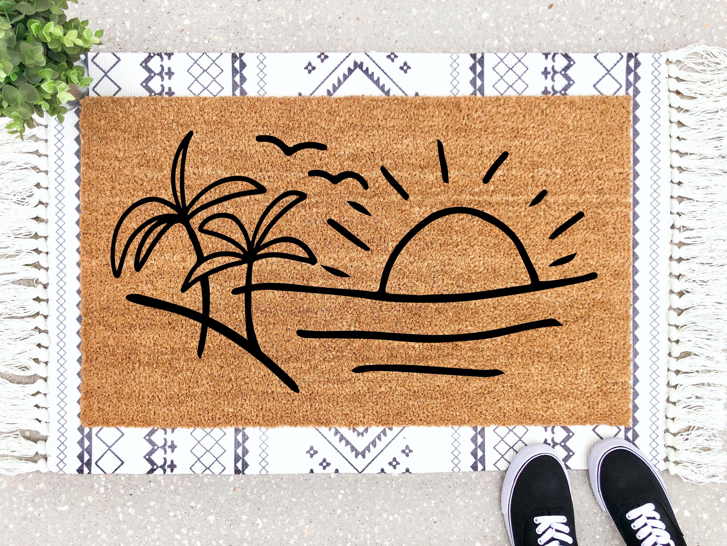 Beach Scene Doormat Beach Decor Summer Decor Beach House Etsy