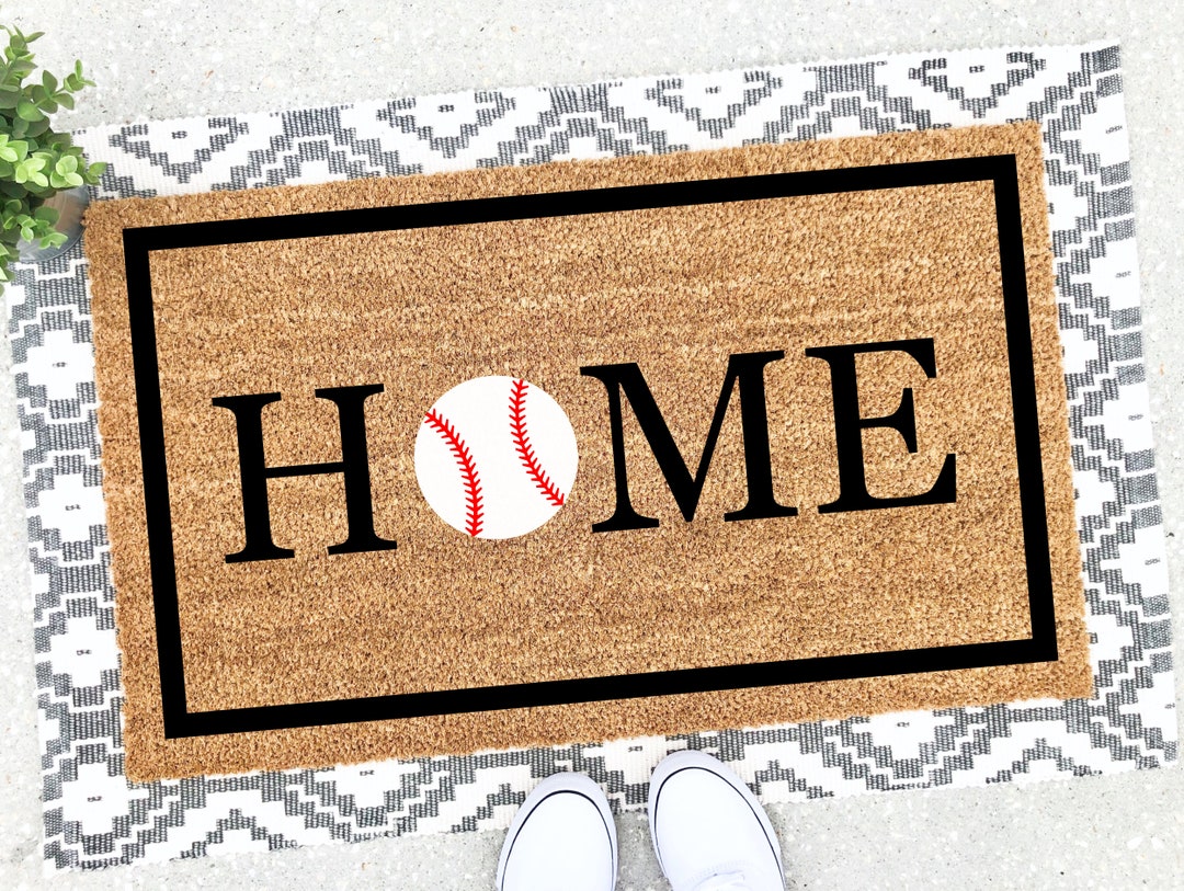 Home Doormat Baseball Doormat Baseball Decor Home Etsy