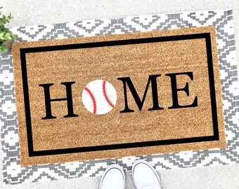 Home Doormat - Baseball Doormat - Baseball Decor - Home Baseball Door Mat - Outdoor Mat - Home Mat - Welcome Mat - Sports Decor