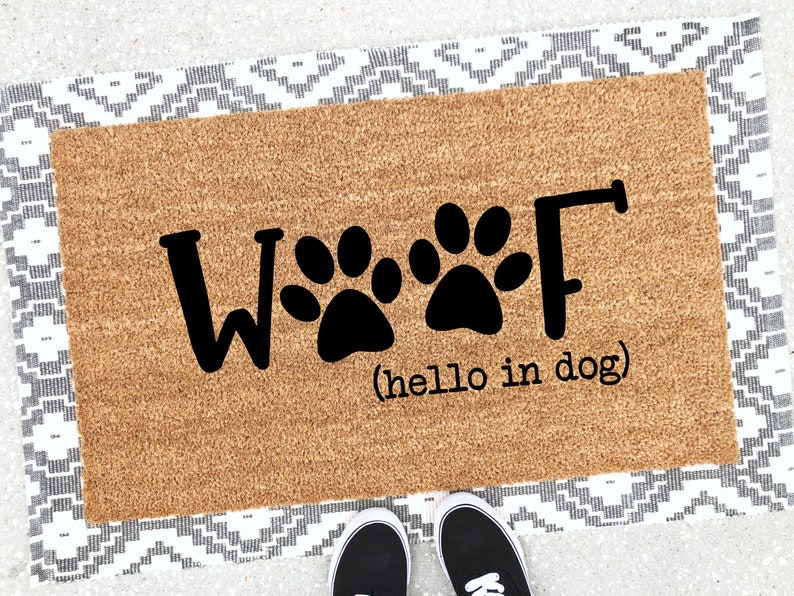 Woof Doormat Dog Doormat Dog Lover Gift Dog Door Mat Etsy