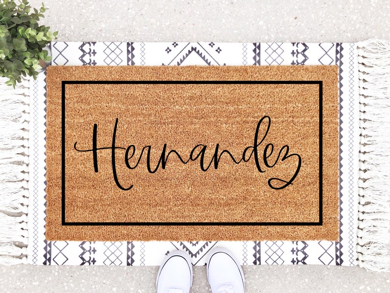 Last Name Door Mat Family Name Mat Personalized Doormat Etsy