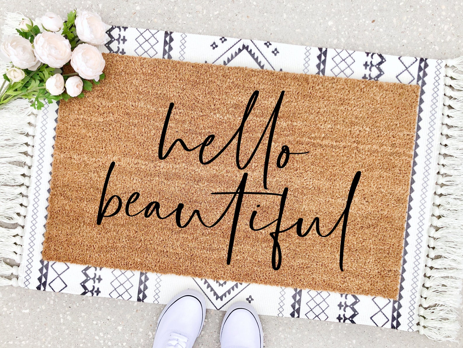 Hello Beautiful Wife Gift Gifts for Her Door Mat Hello Etsy