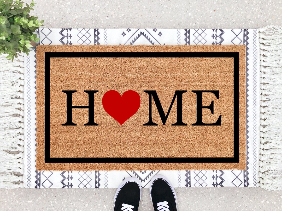 Home Doormat Heart Doormat Valentines Day Decor Etsy