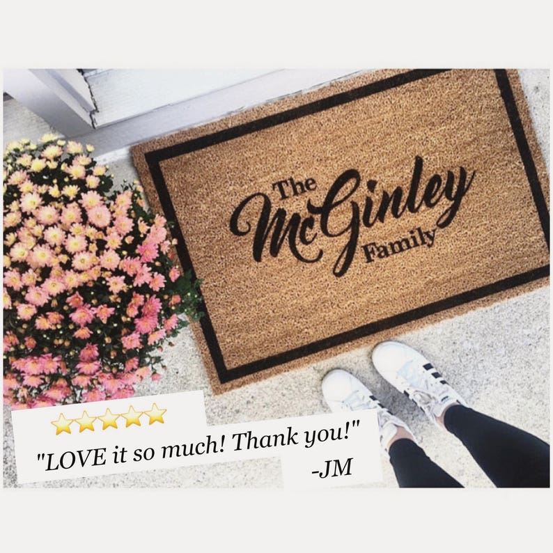Custom Doormat Last Name Door Mat Personalized Doormat Etsy