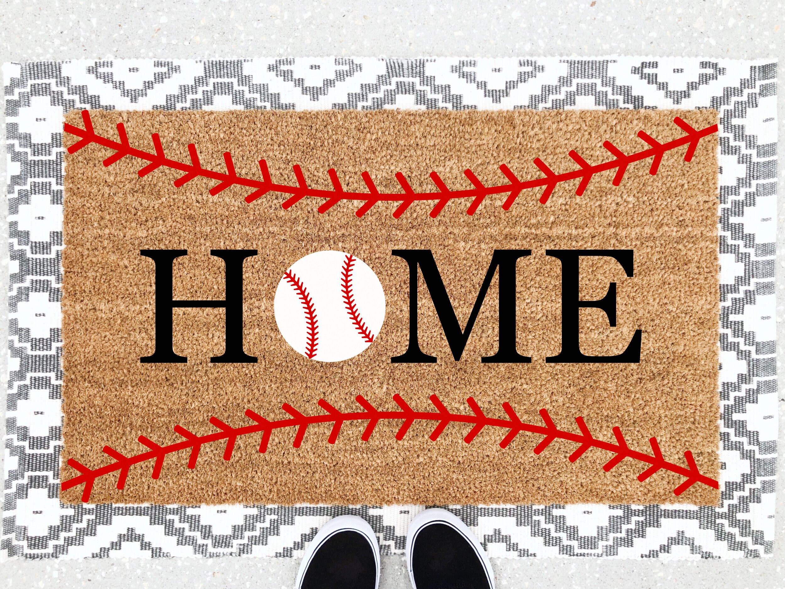 Home Doormat Baseball Doormat Mat Baseball Decor Etsy