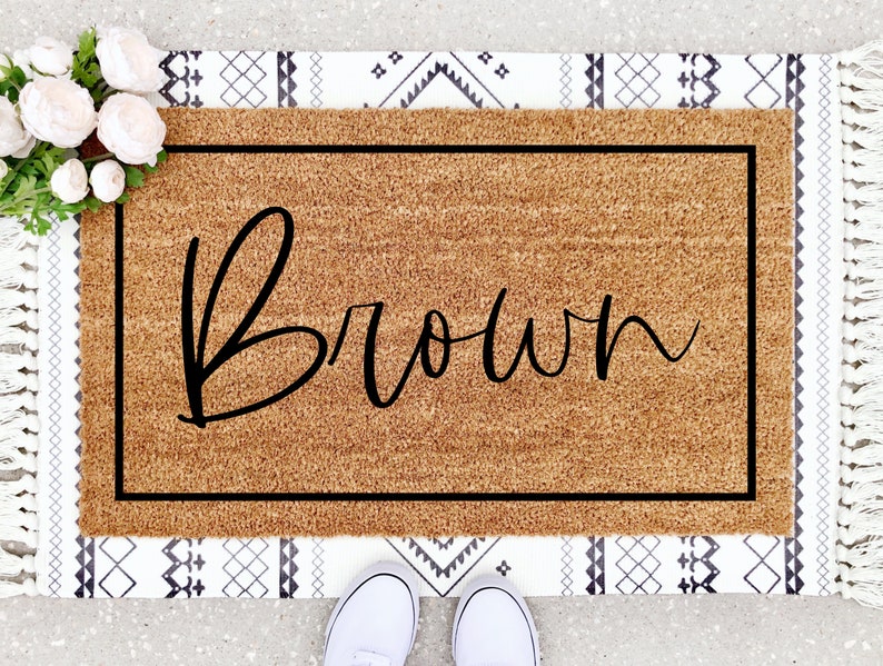 Last Name Door Mat Family Name Mat Personalized Doormat Etsy