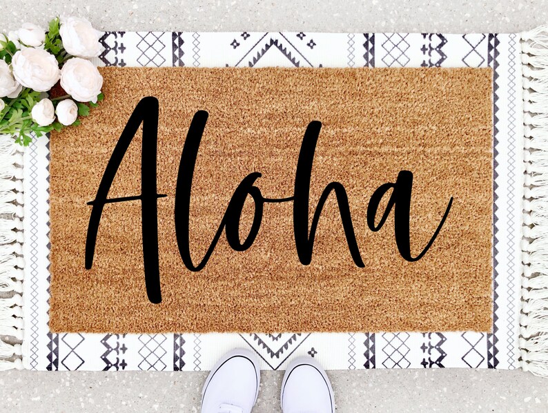 Aloha Doormat Summer Decor Beach House Decor Hawaiian Etsy
