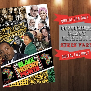 Customized Black History Party Backdrop