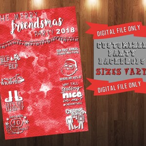 Customized Friendsmas Party Backdrop