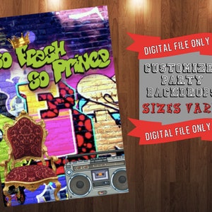 Customized Fresh Prince Graffiti Party Backdrop
