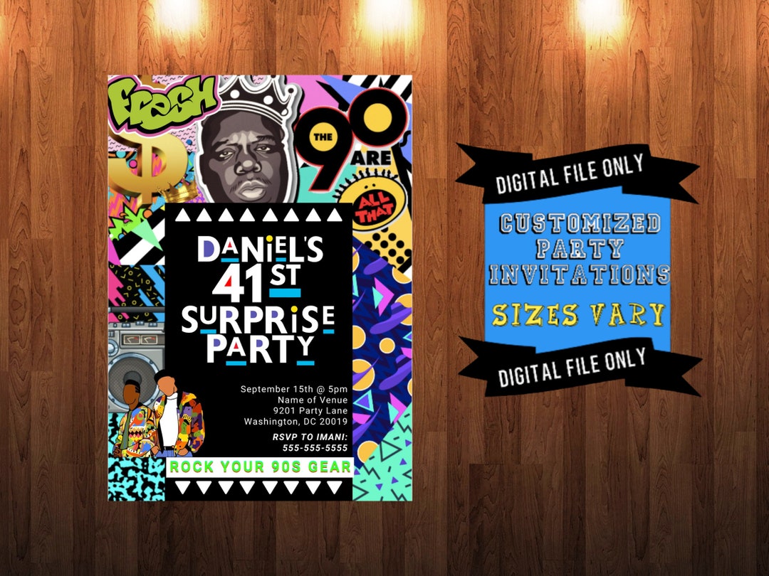 Customized 90s Party Invitation - Etsy
