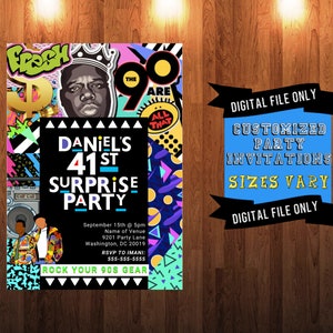 Customized 90s Party Invitation