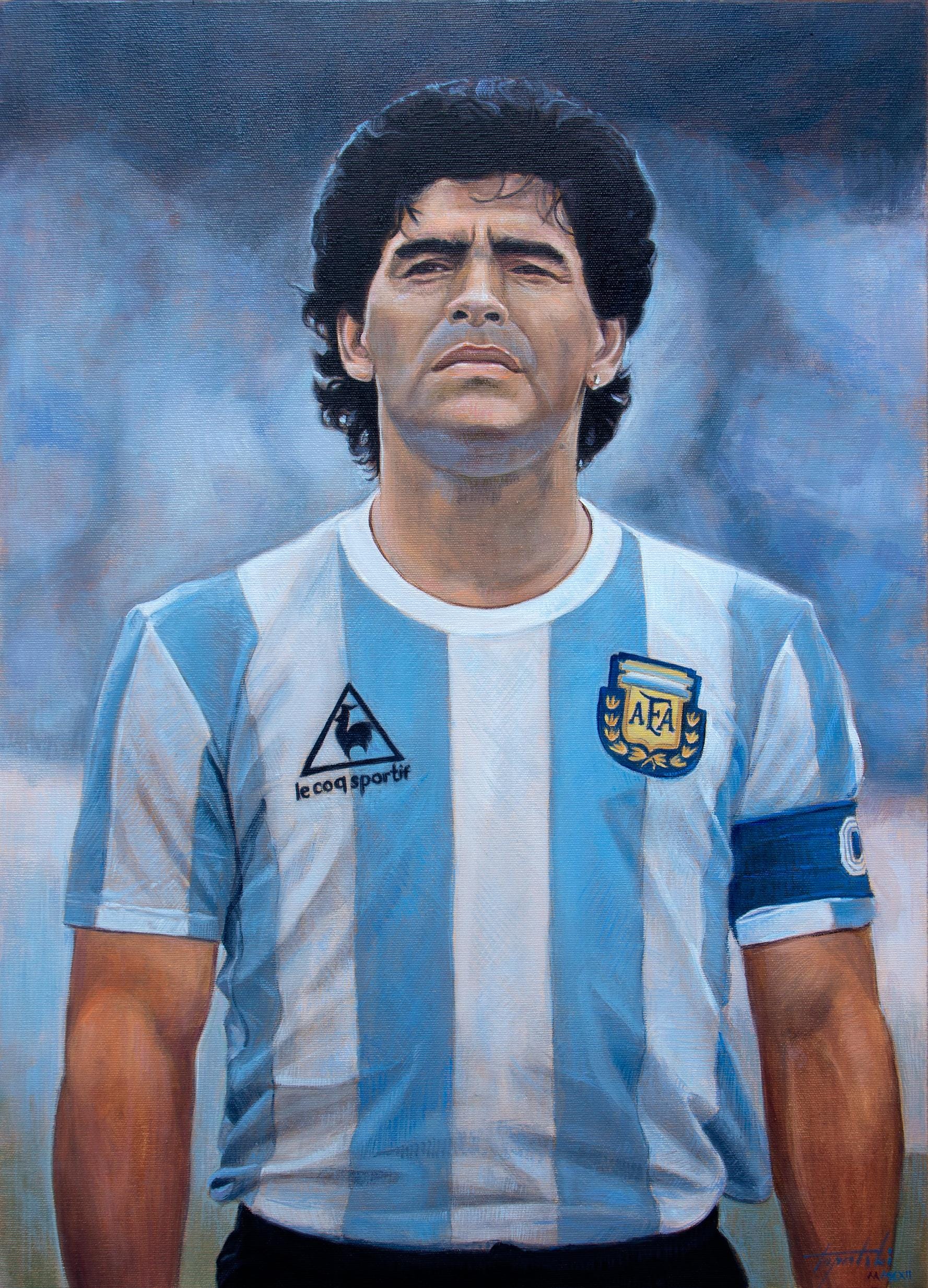 Diego Armando Maradona -70x50cm Figurative Portrait Football