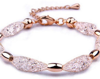 Romantic Rose Gold and CZ Sparkle Bracelet