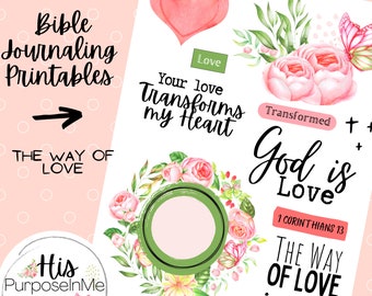 The Way of Love - Bible Journaling - Traceable Printable - Christian Printable - Stickers - Faith Art Printable - Bible Printable