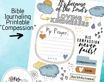 Compassion Bible Journaling Printable Bible Study God | Etsy