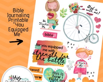 You Equipped Me - Bible Journaling - Printable - Bible Study - God - Faith - Print - Digital Download - Planner - Lent - Easter