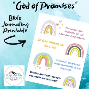 God of Promises - Bible Journaling - Printable - Bible Study - God - Faith - Print - Digital Download - Planner - Bujo - Cards