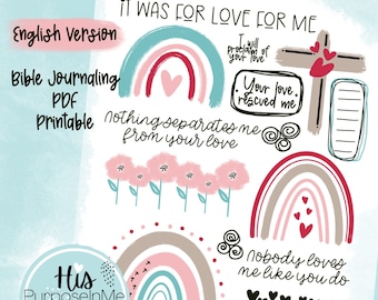 It Was For Love Printable - Bible Journaling - Traceable Printable - Christian Printable - Stickers - Faith Art Printable - Bible Printable