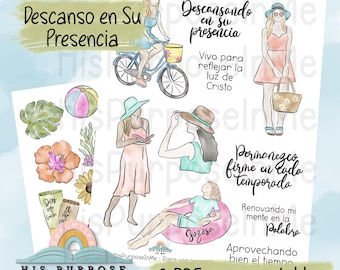 Descanso en Su Presencia - Bible Journaling - Printable - Bible Study - God - Faith  - Digital Download  - Watercolor - Instant Download