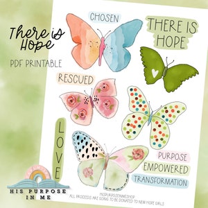 There is HOPE - Bible Journaling - Traceable Printable - Christian Printable - Faith Printable - NEW HOPE Girls Printable