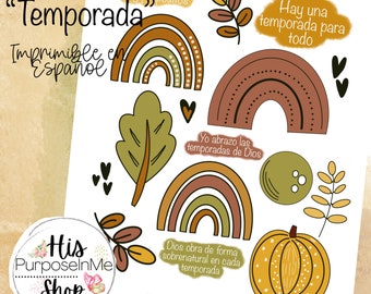 Temporada Fall Autumn - Bible Journaling - Printable - Digital Download - Instant Download - Illustrated Faith - Otoño - Ilustra tu Fe
