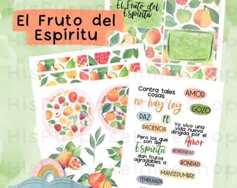 El Fruto del Espíritu - Bible Journaling - Printable - Bible Study - God - Faith  - Digital Download - Lettering - Watercolor