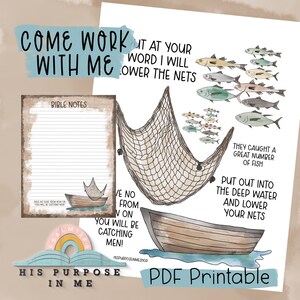 Come Work with Me - Bible Journaling - Traceable Printable - Christian Printable - Stickers - Faith Art Printable - Bible Printable