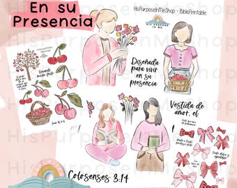 En Su Presencia - Bible Journaling - Printable - Bible Study - God - Faith  - Digital Download - Lettering - Watercolor - Instant Download