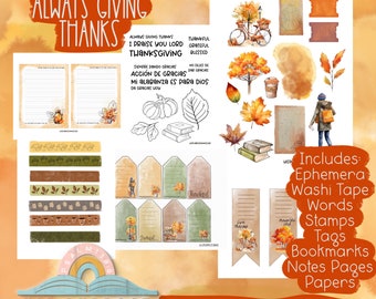 Always Giving Thanks - Bible Journaling - Traceable Printable - Christian Printable - Stickers - Faith Art Printable - Bible Printable