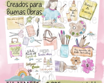 Creados para Buenas Obras - Bible Journaling - Printable - Bible Study - God - Digital Download - Lettering - Watercolor Instant Download