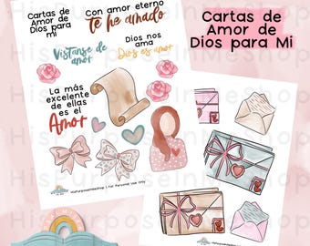 Cartas de Amor de Dios para Mi - Bible Journaling - Printable - Bible Study - God - Faith  - Digital Download -Watercolor - Instant Download