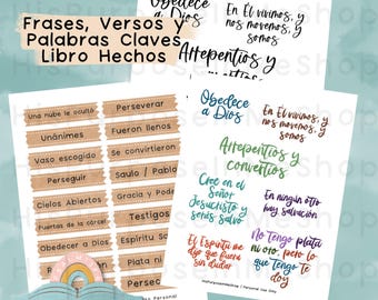 Frases De Hechos - Bible Journaling - Printable - Bible Study - God - Faith  - Digital Download - Lettering - Watercolor