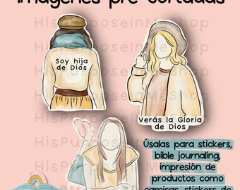 Stickers Clip Art  - Bible Journaling - PNG Images - Bible Study - God - Faith  - Digital Download - Lettering - Cricut - Vinyl Stickers