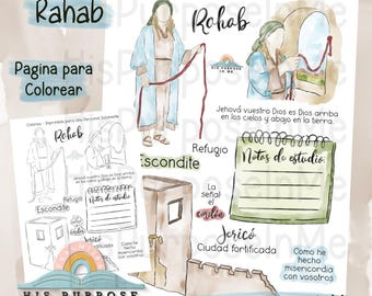 Rahab - Bible Journaling - Printable - Bible Study - God - Faith  - Digital Download  - Watercolor - Instant Download