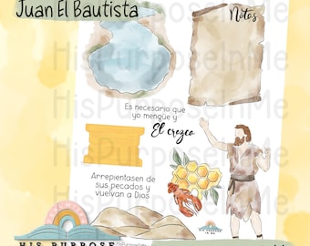 Juan El Bautista Imprimible Bible Journaling Instant Download Bible Art Watercolor