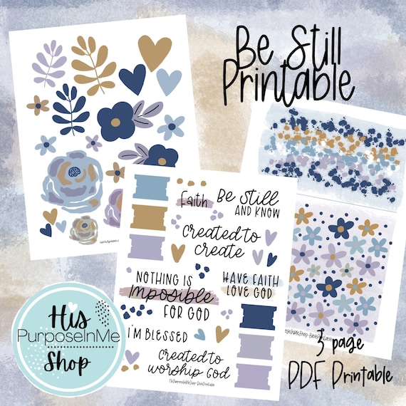 Be Still Bible Printable Bible Journaling Biblia Creativa - Etsy