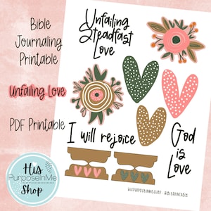 Unfailing Love Printable - Bible Journaling - Traceable Printable - Christian Printable - Stickers - Faith Art Printable - Bible Printable