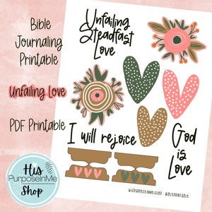 Unfailing Love Printable - Bible Journaling - Traceable Printable - Christian Printable - Stickers - Faith Art Printable - Bible Printable