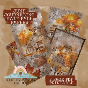 Fall Paper Junk Journaling  -Autumn  Journaling - Traceable Printable - Christian Printable - Stickers - Faith Printable - Bible Printable