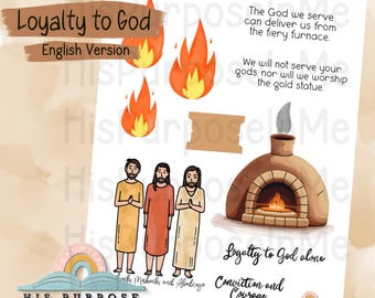 Loyalty to God Bible Journaling Printable – Sadrac, Mesac, Abednego Story (Digital Download)