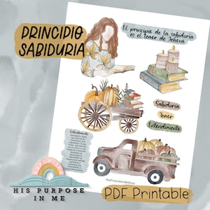 Principio Sabiduría - Bible Journaling - Traceable Printable - Christian Printable - Stickers - Faith Art Printable - Bible Printable