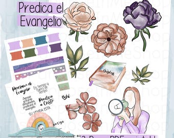 Predica el Evangelio - Bible Journaling - Printable - Bible Study - God - Faith  - Digital Download - Lettering - Watercolor - Summer